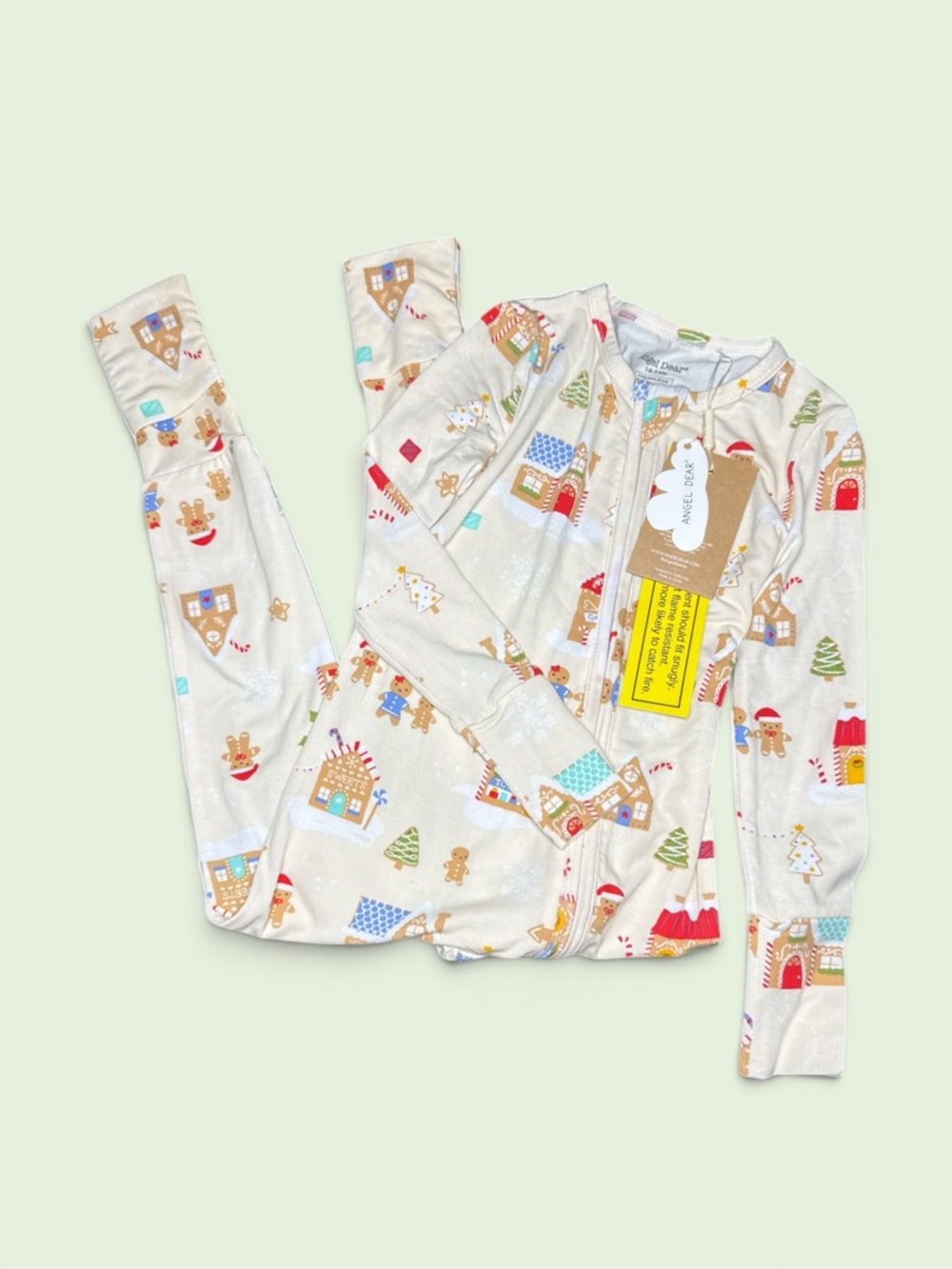 Angel Dear Toddler Christmas Pajamas NWT Gingerbread Holiday Zip Sleeper 18-24m